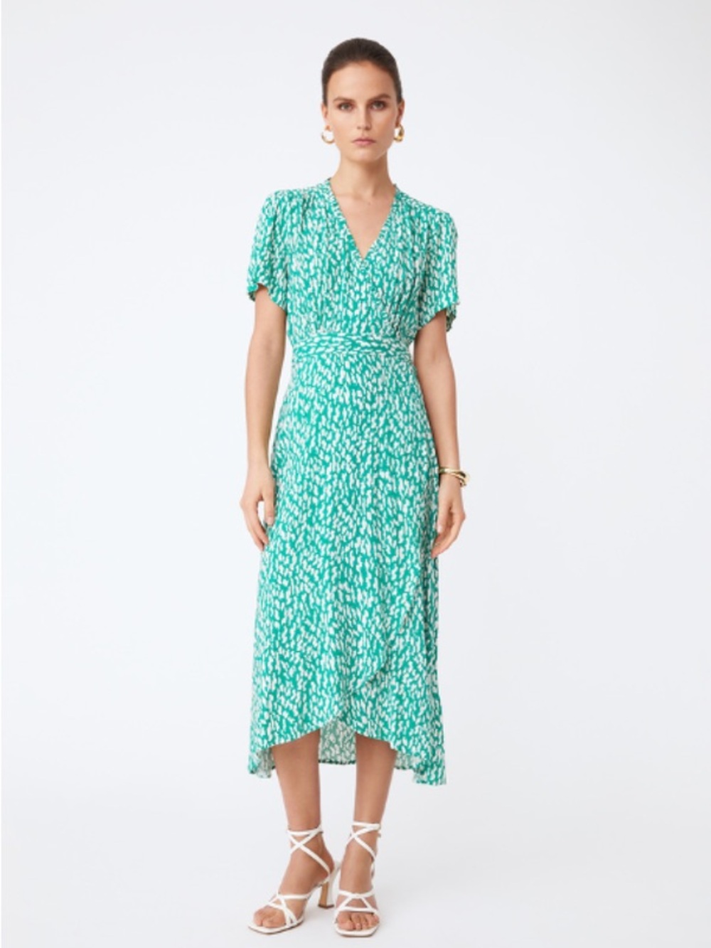 SUNCOO Coline Printed Wrap Dress Mini